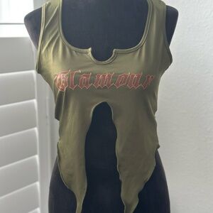 Glamour Olive Green Women's Top